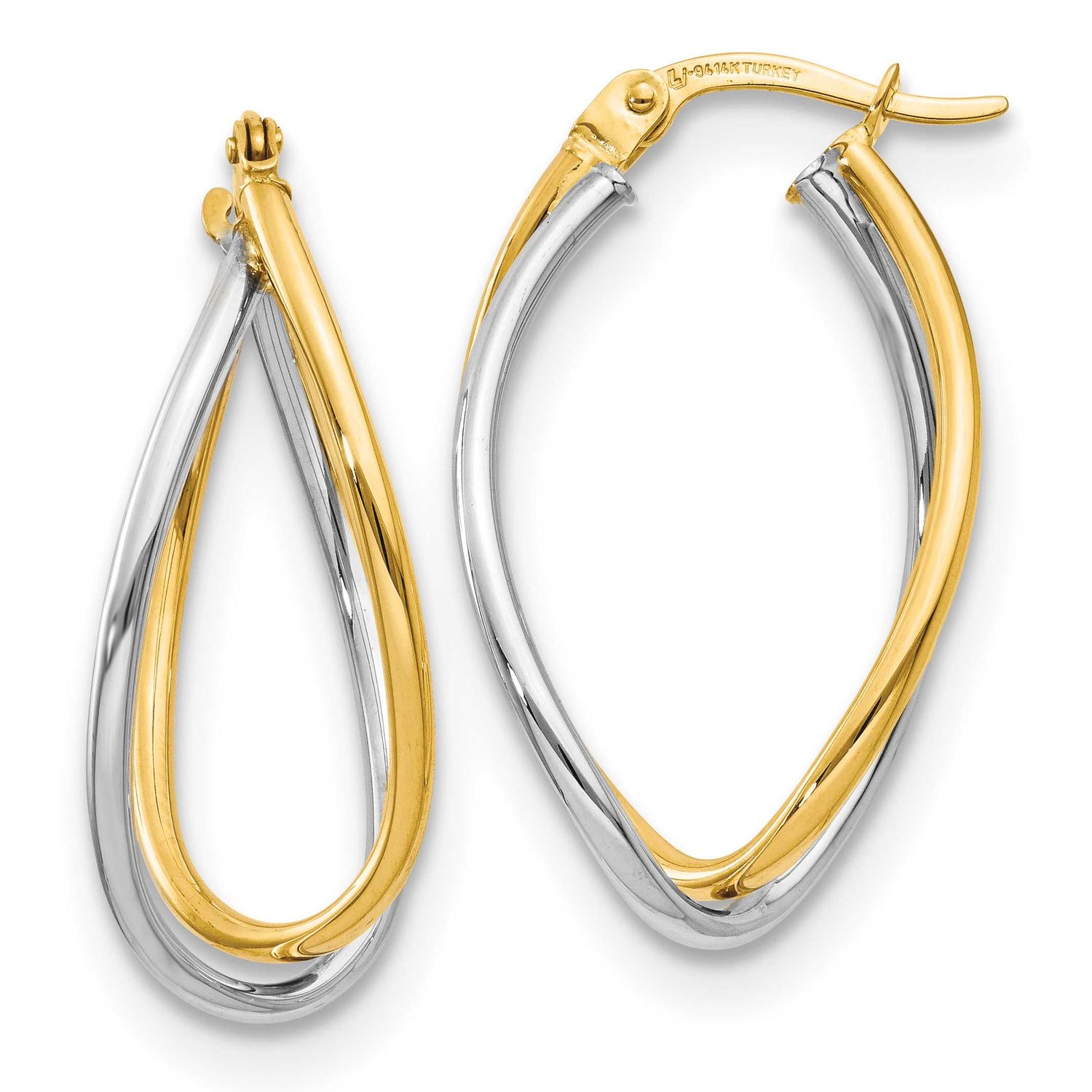Polished Fancy Earrings 10K Two-tone Gold 10LE647