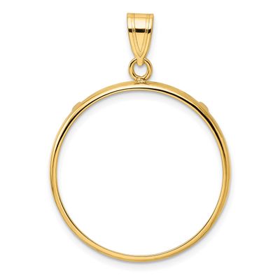 25.0mm Prong Coin Bezel Pendant 10k Gold Polished 10C1801/25.0