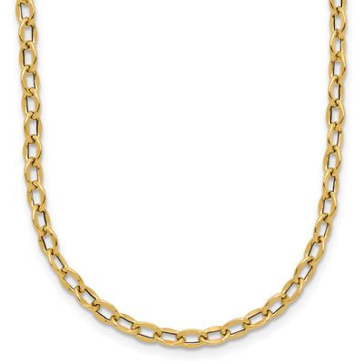 Fancy Flat Cable Link Necklace 14k Gold Polished LF2263-18