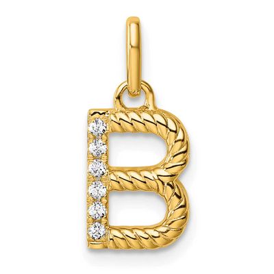Twisted with .05 Ct. Diamond Initial B Charm 14k Gold PM10732B-YA