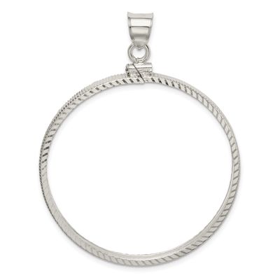 Diamond-Cut 39.4 x 3.1mm 1 Oz. Screw Top Coin Bezel Pendant Sterling Silver Polished QBC9 883957524…