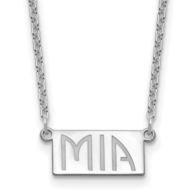 1-3 Letter Name Bar Necklace Sterling Silver Rhodium-plated XNA1512SS