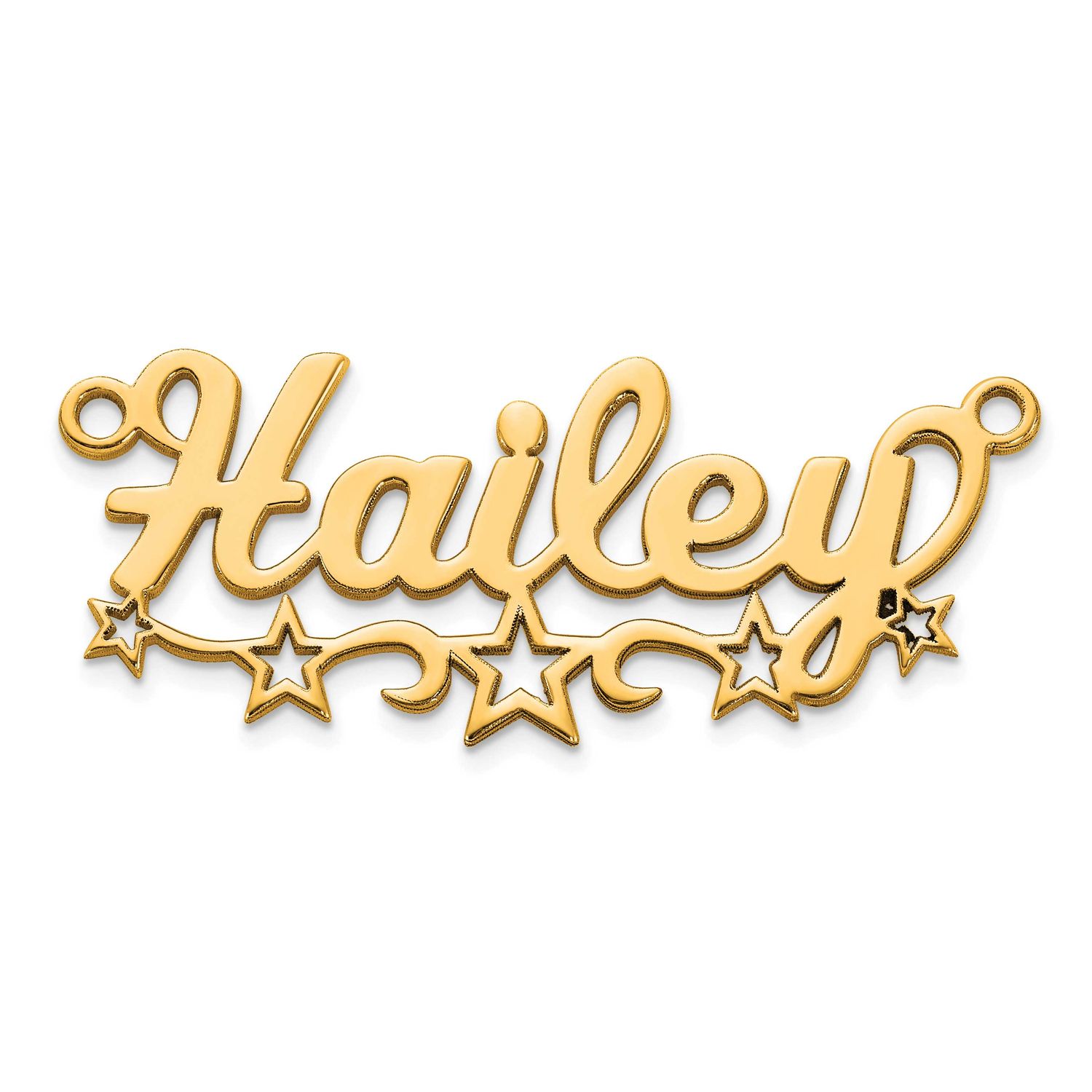 Cut-Out Stars Name Plate Sterling Silver Gold-plated XNA1500GP