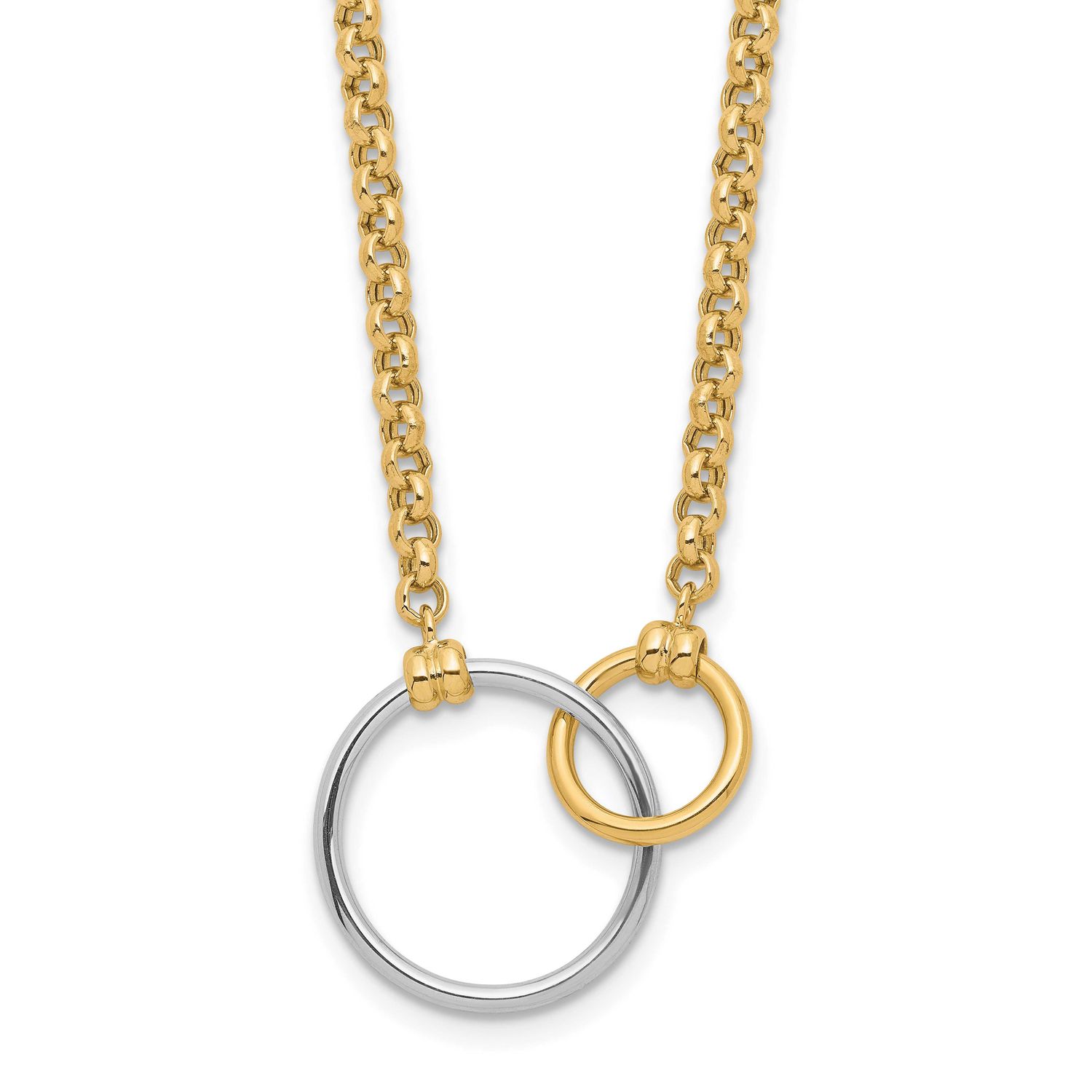 Polished Link Necklace 10K Two-tone Gold 10LF614TT-18