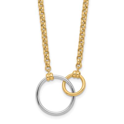Polished Link Necklace 10K Two-tone Gold 10LF614TT-18