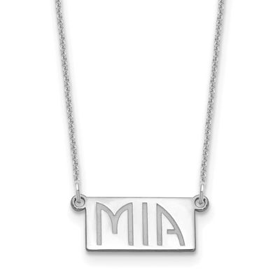 1-3 Letter Name Bar Necklace 14k White Gold XNA1512W