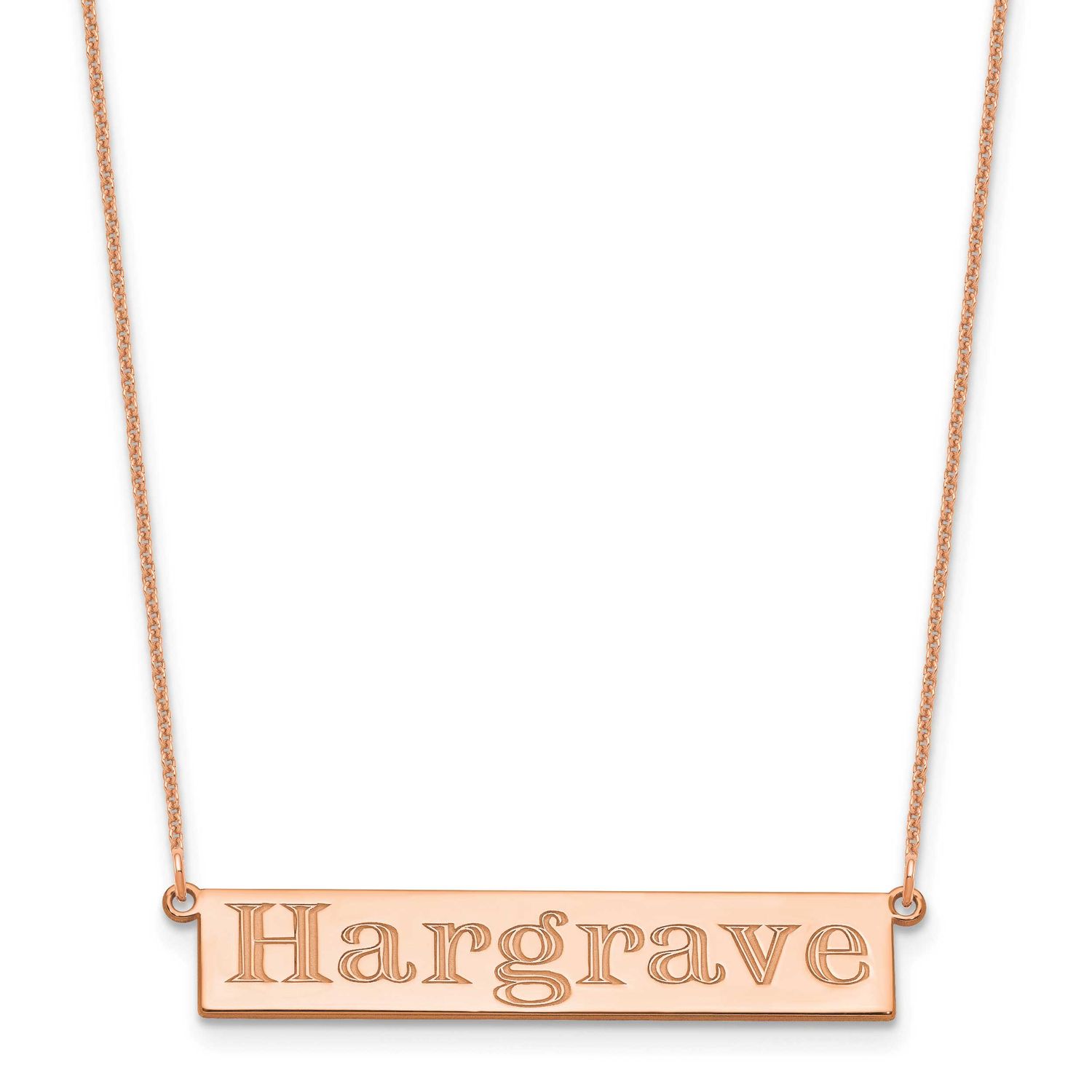 7-9 Letter Name Bar Necklace 14k Rose Gold XNA1526R