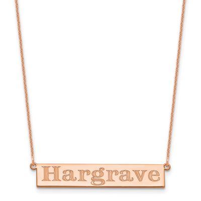 7-9 Letter Name Bar Necklace 14k Rose Gold XNA1526R
