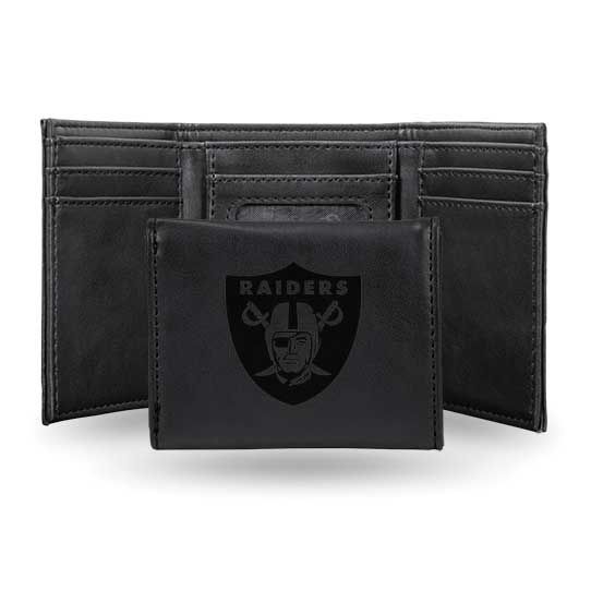 Nfl Las Vegas Raiders Black Faux Leather Trifold Wallet with 4 Card Slots and ID Window GC7792 7673…