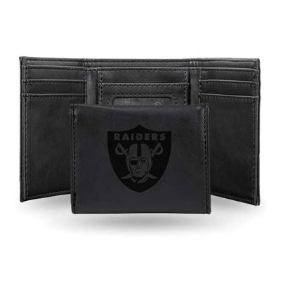 Nfl Las Vegas Raiders Black Faux Leather Trifold Wallet with 4 Card Slots and ID Window GC7792 7673…