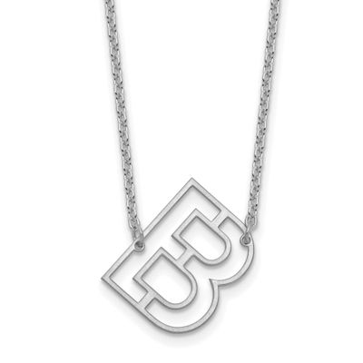 Sideways Cut Out Initial B Necklace 10k White Gold 10XNA1473W/B
