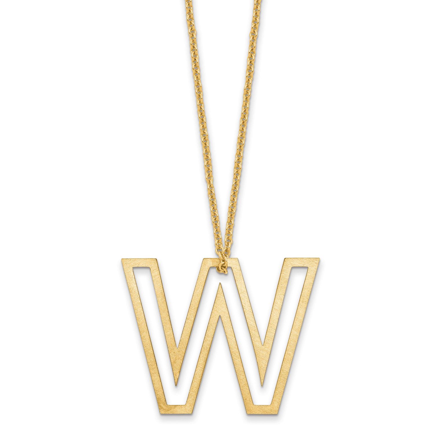 Cut Out Slide Initial W Necklace 14k Gold XNA1474Y/W