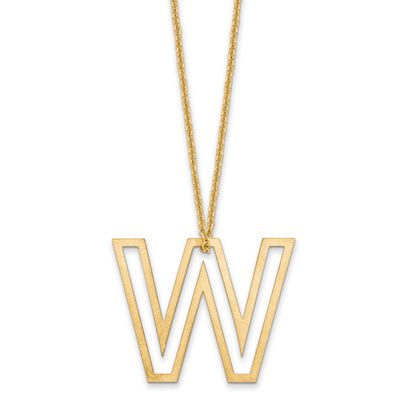Cut Out Slide Initial W Necklace 14k Gold XNA1474Y/W