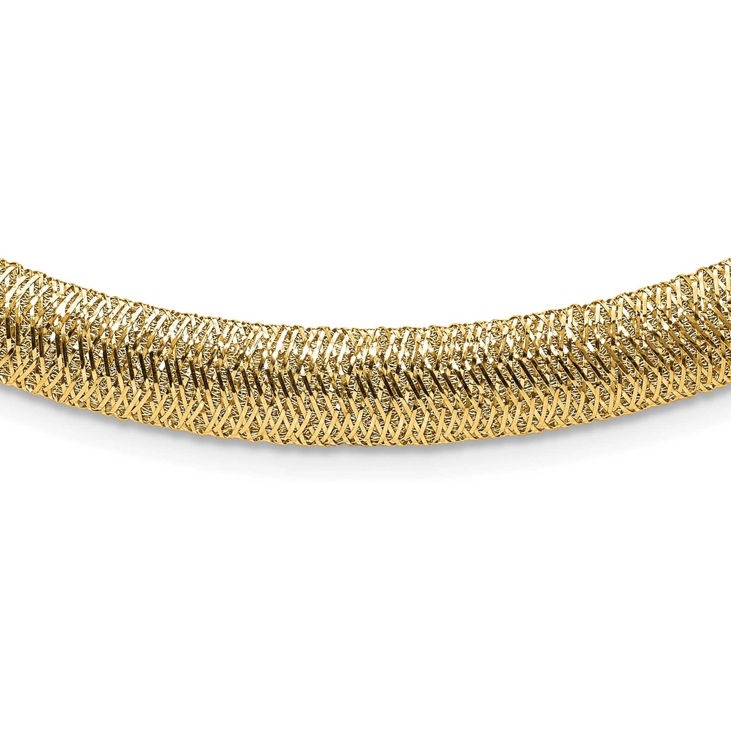 Woven Dome Necklace 14k Gold Polished LF1953-18 196904258798