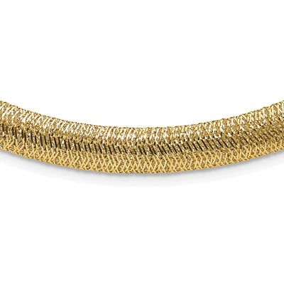 Woven Dome Necklace 14k Gold Polished LF1953-18 196904258798