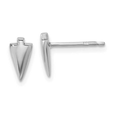 Arrowhead Post Earrings Sterling Silver Rhodium-plated Polished QLE1469