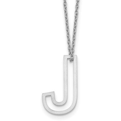 Cut Out Slide Initial J Necklace 10k White Gold 10XNA1474W/J