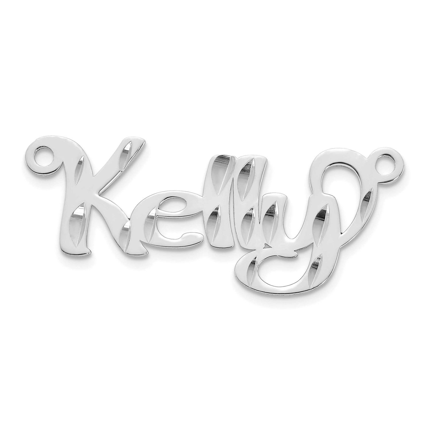 Diamond-Cut Name Plate 14k White Gold XNA1539W