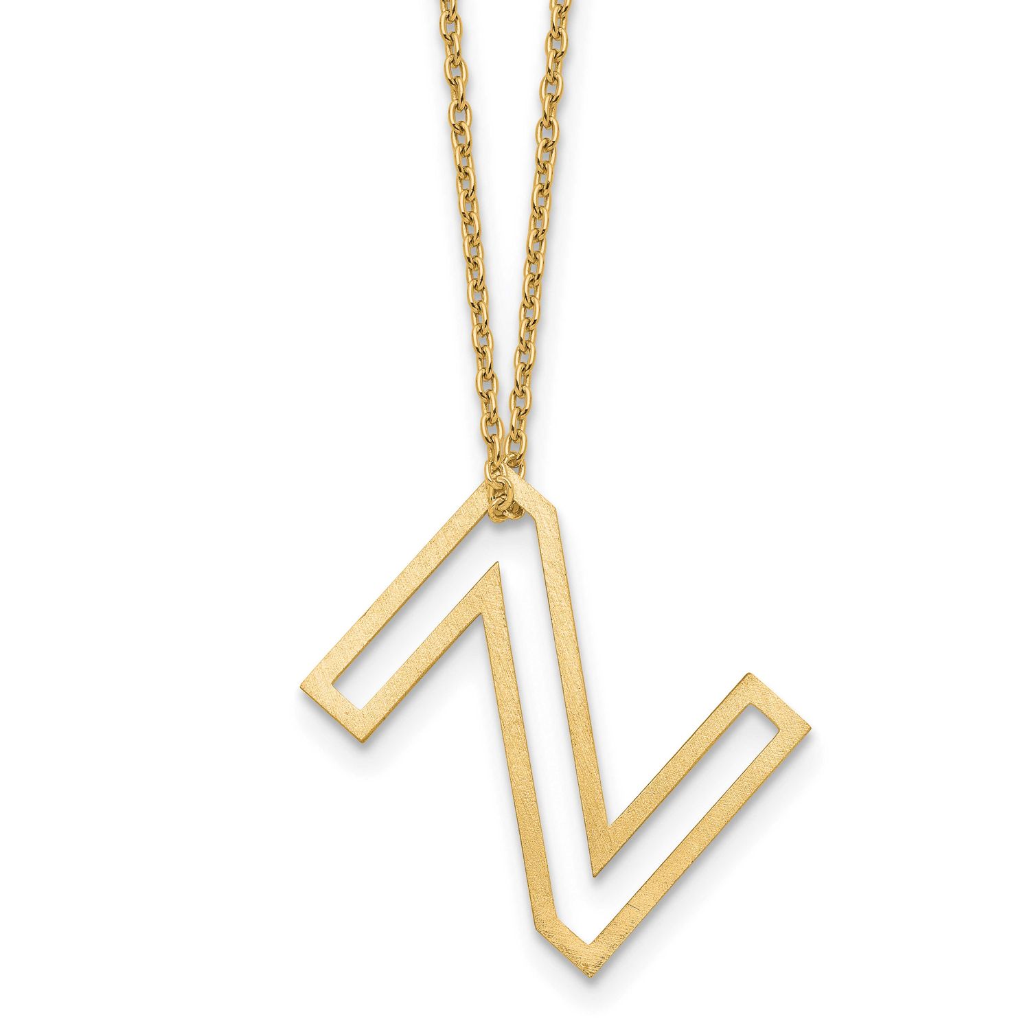 Cut Out Slide Initial Z Necklace Sterling Silver Gold-plated XNA1474GP/Z