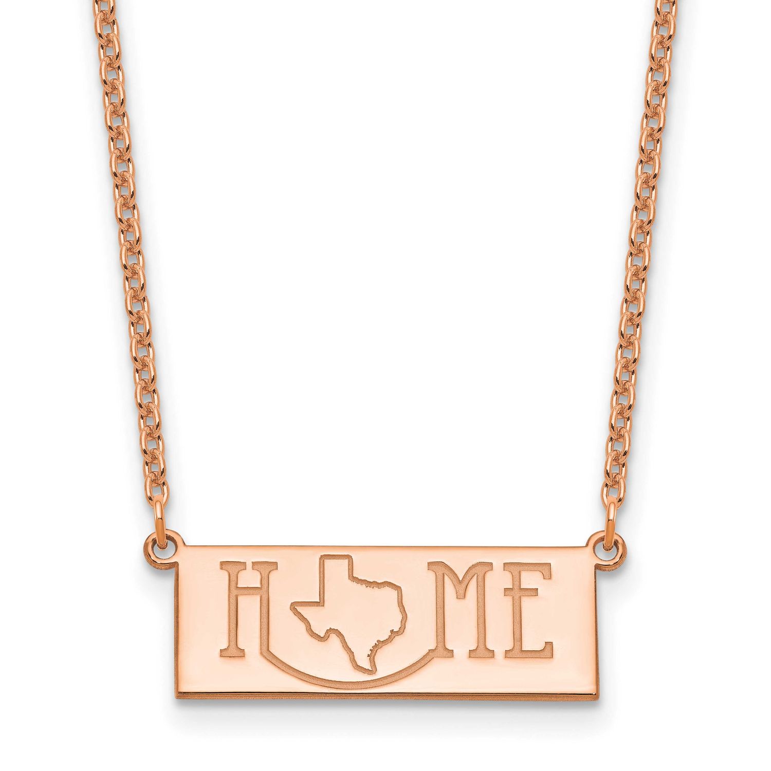 Rose Gold-Plated Home/State Necklace Sterling Silver XNA1519RP