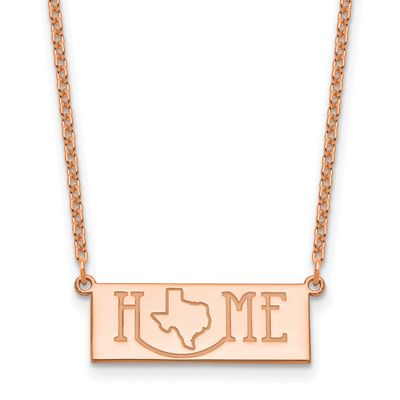Rose Gold-Plated Home/State Necklace Sterling Silver XNA1519RP