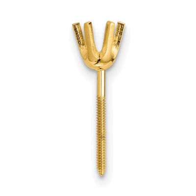 Round 6-Prong .75Ct. Med. Wt. Long Threaded Back Post Earrings Mounting 14k Gold YG342-8