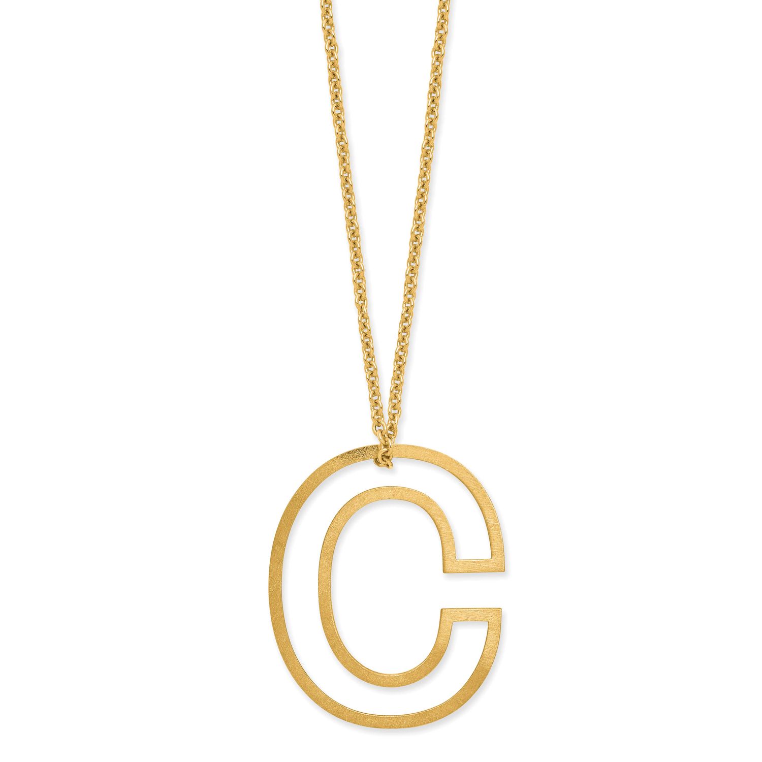 Cut Out Slide Initial C Necklace 14k Gold XNA1474Y/C