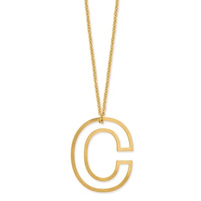Cut Out Slide Initial C Necklace 14k Gold XNA1474Y/C