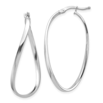 2mm Wavy Hoop Earrings 14k White Gold Polished TF1395W 191101205194
