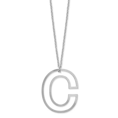 Cut Out Slide Initial C Necklace 14k White Gold XNA1474W/C