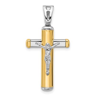 Crucifix Pendant 14k Two-tone Gold Polished LF1827 196904336755