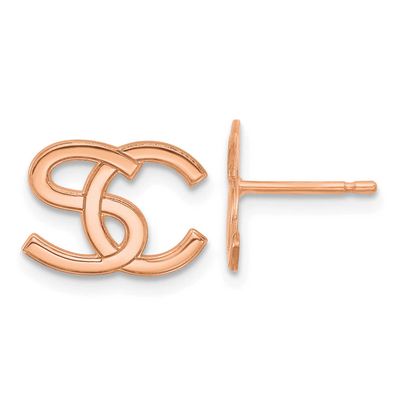 Interlocking Initial Earrings Sterling Silver Rose-plated XNE156RP