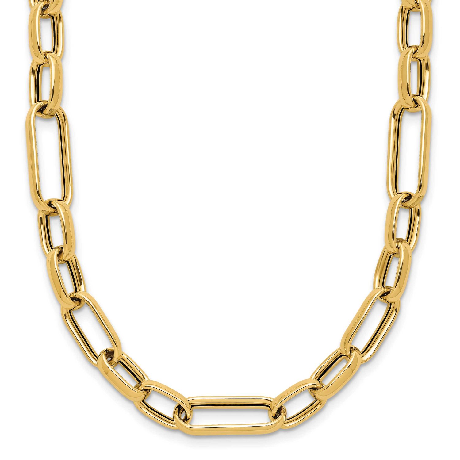 Fancy Link Necklace 14k Gold Polished LF1960-24 196904327357