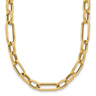 Fancy Link Necklace 14k Gold Polished LF1960-24 196904327357