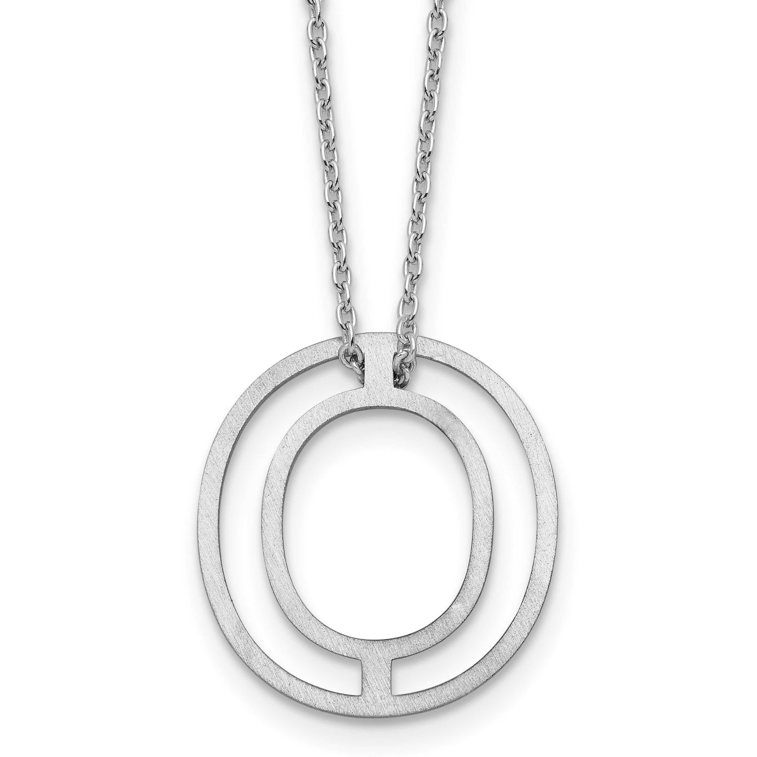 Cut Out Slide Initial O Necklace 10k White Gold 10XNA1474W/O