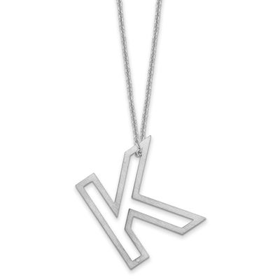 Cut Out Slide Initial K Necklace 14k White Gold XNA1474W/K