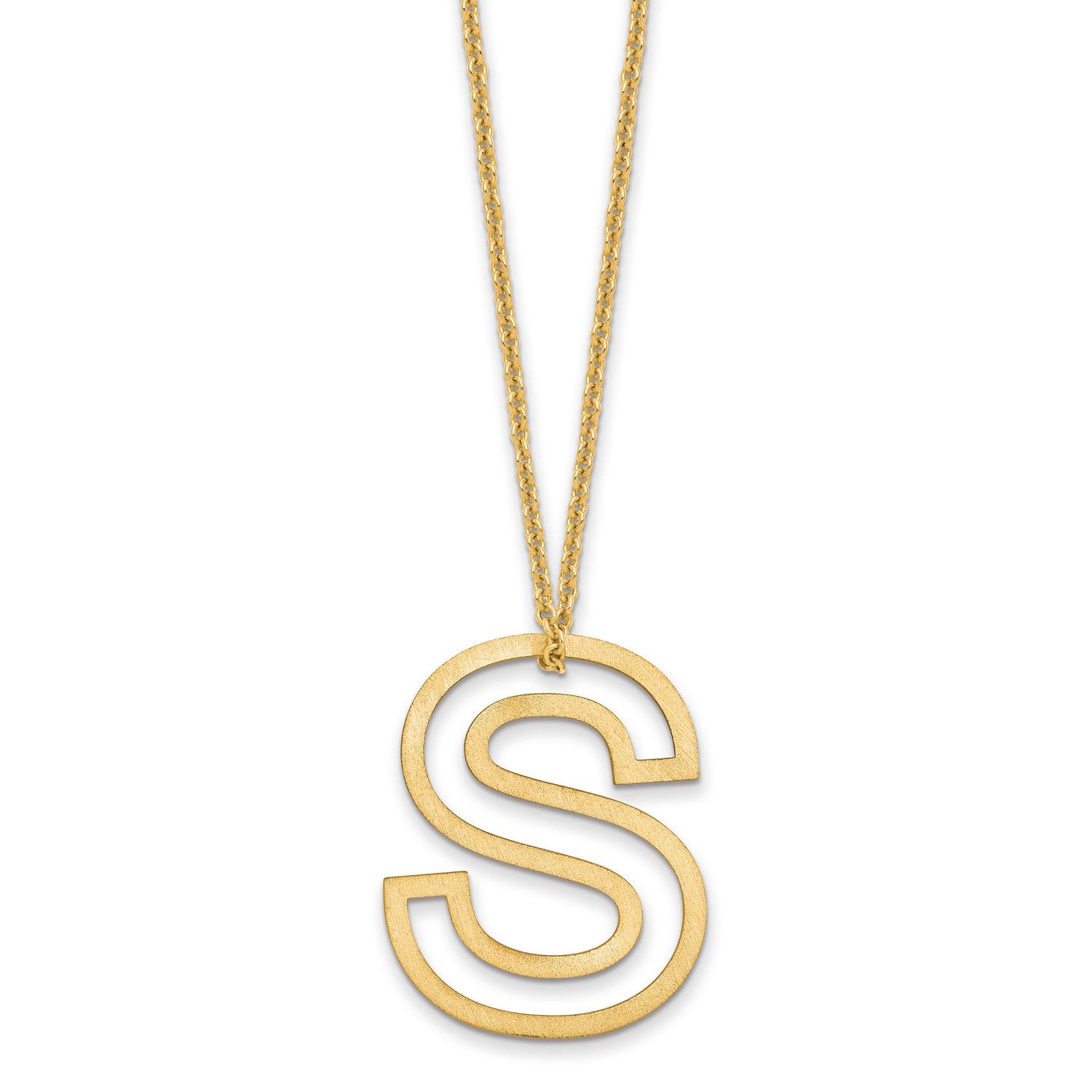Cut Out Slide Initial S Necklace 10k Gold 10XNA1474Y/S