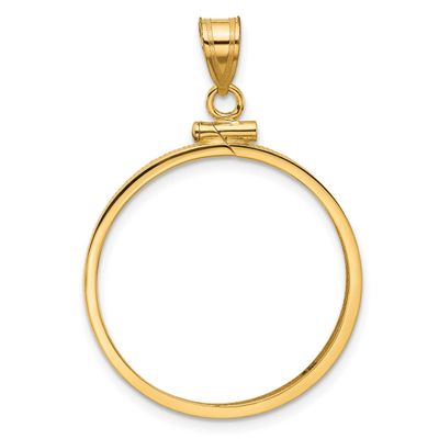 25.0mm x 2.35mm Screw Top Coin Bezel Pendant 10k Gold Polished 10C1885/25.0