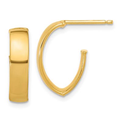J-Hoop Post Earrings 10k Gold Polished 10LE610 196904344194