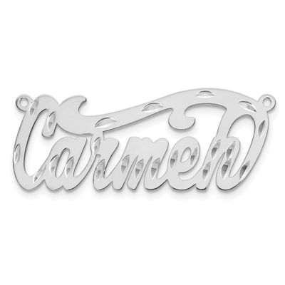 Diamond-Cut Name Plate Sterling Silver Rhodium-plated XNA148SS 191101541407