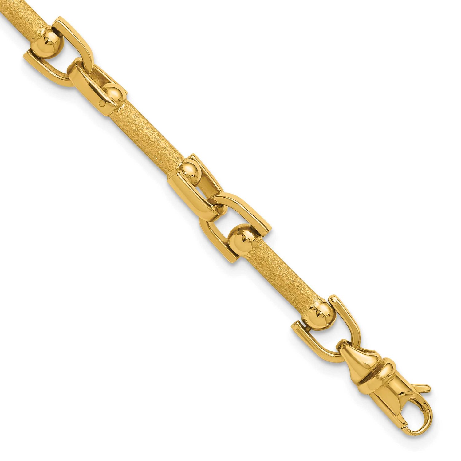Fancy Link Bracelet 14k Gold Polished and Satin LF1913-7.75 196904327722