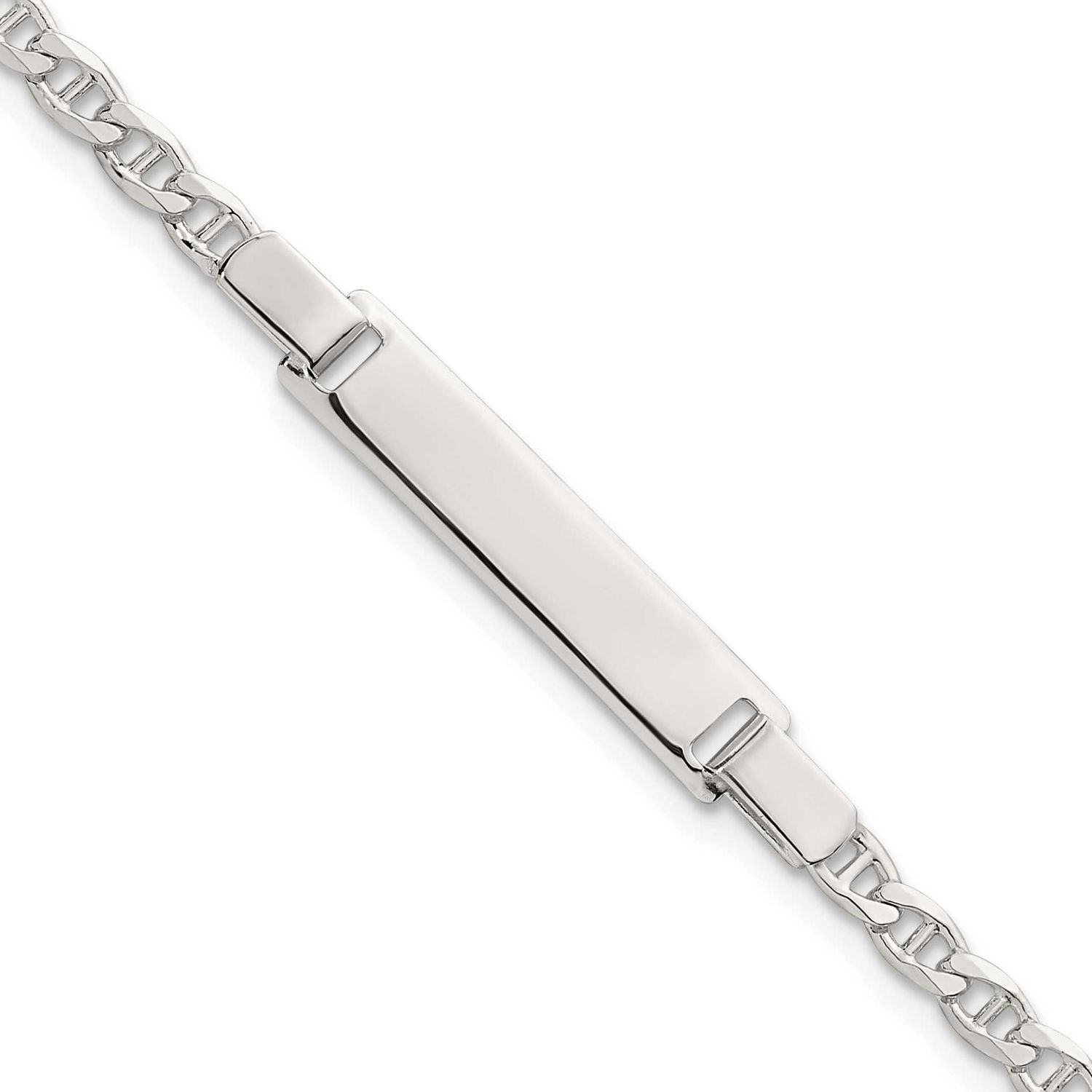 Anchor Link Children&#39;s 6 Inch ID Bracelet Sterling Silver Polished QG7248-6