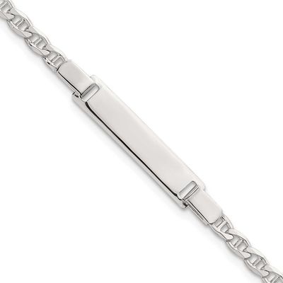 Anchor Link Children&#39;s 6 Inch ID Bracelet Sterling Silver Polished QG7248-6