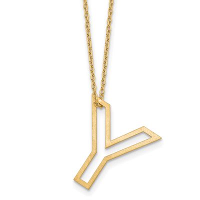 Cut Out Slide Initial Y Necklace Sterling Silver Gold-plated XNA1474GP/Y