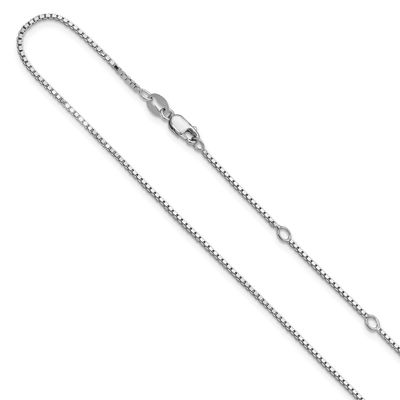 1.1mm Box 1In+1 Inch Adjustable Chain 18 Inch Sterling Silver Rhodium-plated FC108-16+2