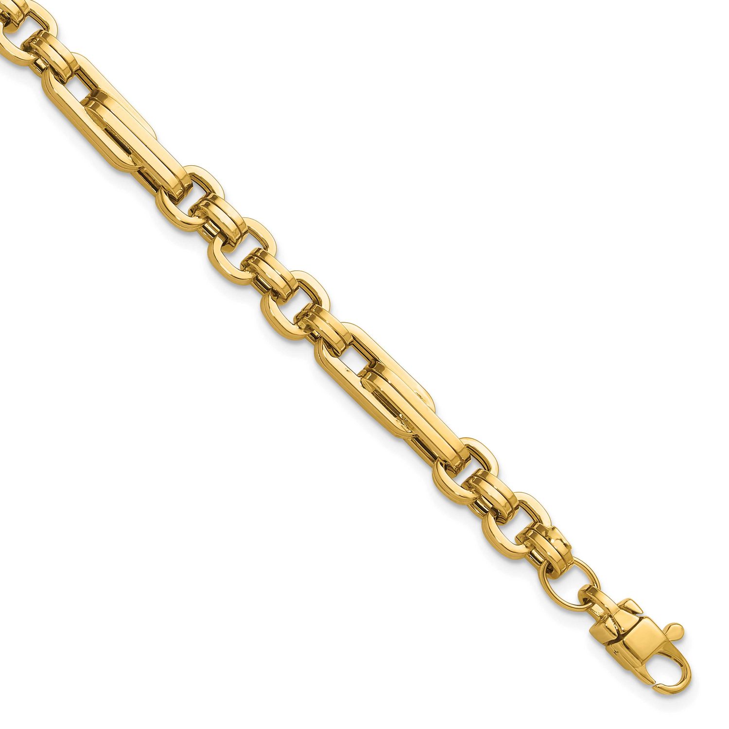 Fancy Link Bracelet 14k Gold Polished LF2150-7.75 196904316696