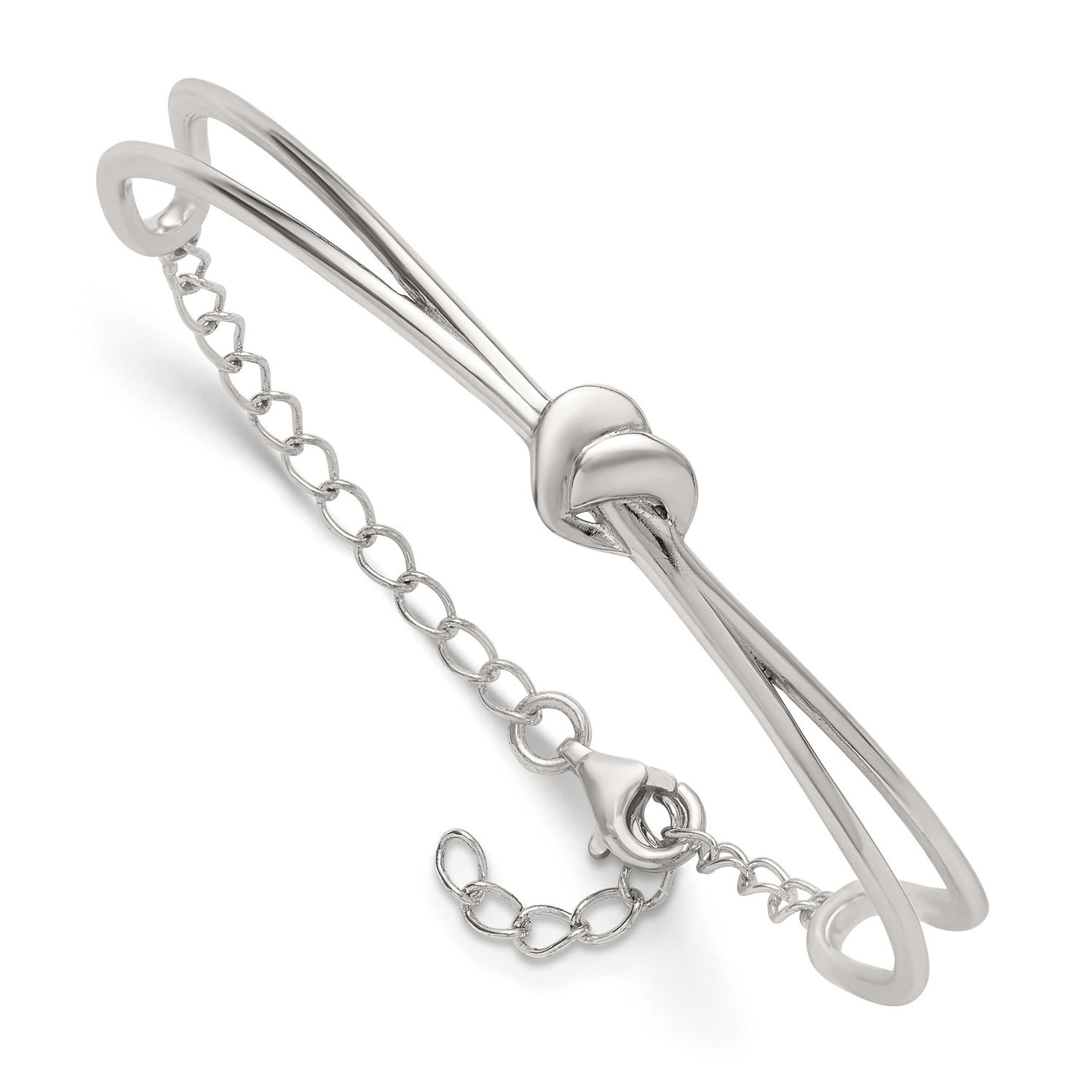 Heart Children&#39;s Cuff Bangle Bracelet Sterling Silver Polished QG7255