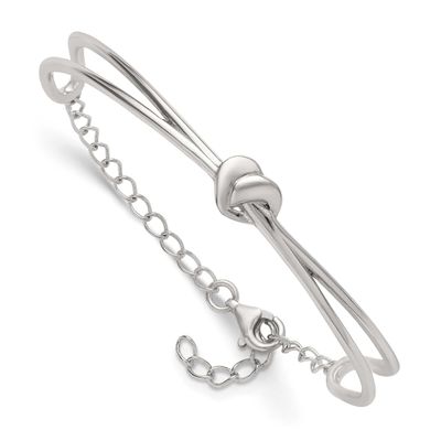Heart Children&#39;s Cuff Bangle Bracelet Sterling Silver Polished QG7255