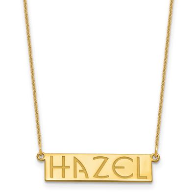 4-6 Letter Name Bar Necklace 14k Gold XNA1529Y