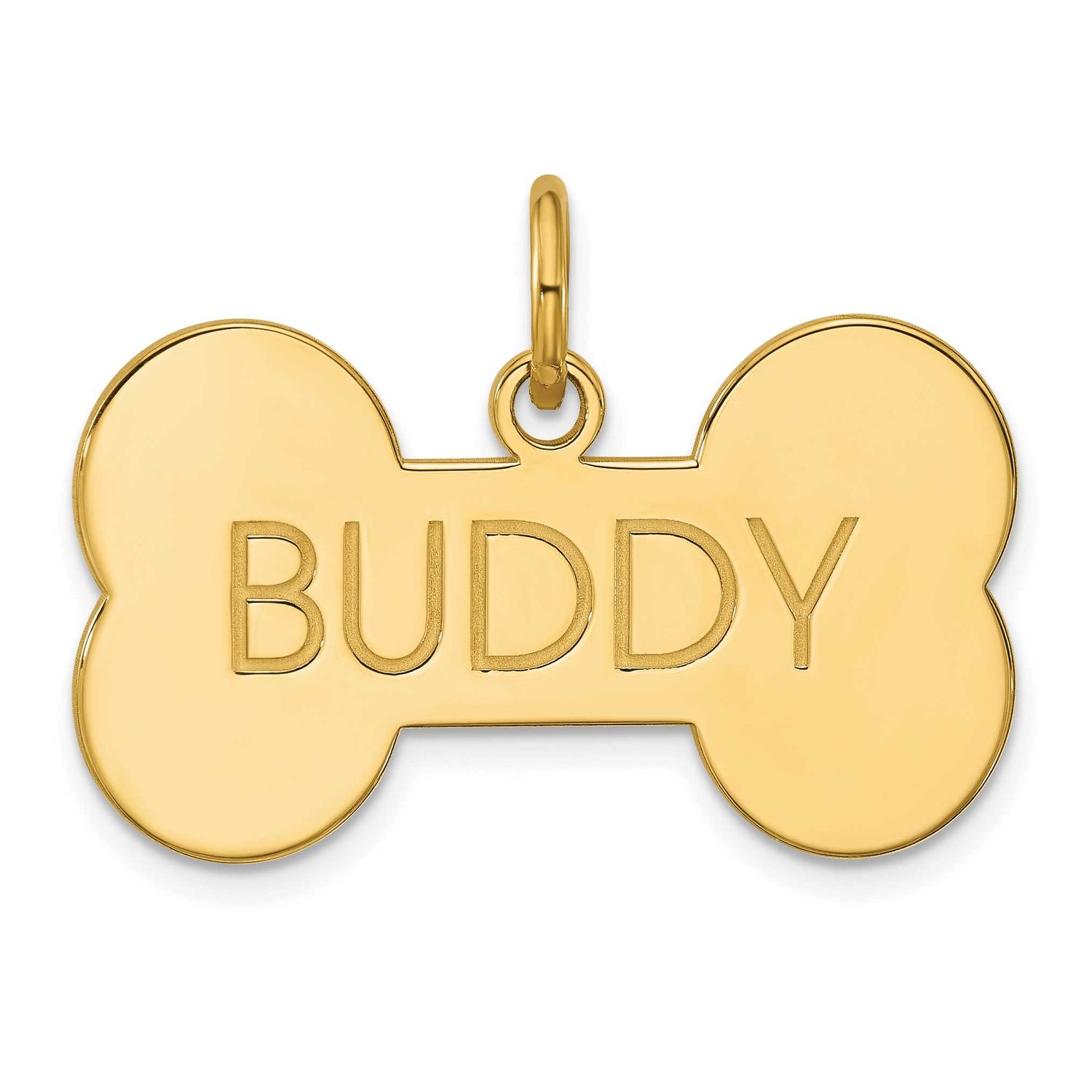 Large Bone Animal Information Tag Sterling Silver Gold-plated XNA1551GP